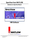 SpecView from Watlow User Manual Addendum Rev J