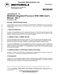 MC68340 Integrated Processor With DMA User`s Manual Addendum