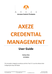 Axeze Credential Management Software User Manual V1.0
