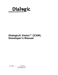 Dialogic® Vision™ CCXML Developer`s Manual