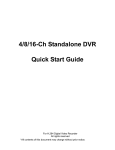 4/8/16-Ch Standalone DVR Quick Start Guide