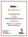 read me first !! platform software for dt- 6x60