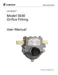 CLIF MOCK Model 5030 Orifice Fitting User Manual