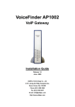 VoiceFinder AP1002 VoIP Gateway Installation Guide