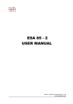 ESA 85 - 2 USER MANUAL - Electro Systems Associates