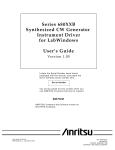 680XXB Synthesized Sweep Generator Operation Manual
