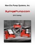 New Era Pump Systems, Inc. The NE-1000 Family of Syringe