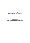 User manual Van Hoorn Carbide Customer Connect