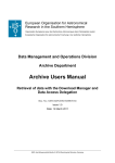 Archive Users Manual - ESO