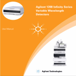 1200 Infinity Series Variable Wavelength Detectors User Manual