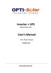 Inverter + UPS User`s Manual - OPTI