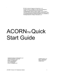 ACORNTM Quick Start Guide
