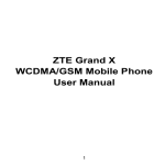 ZTE Grand X WCDMA/GSM Mobile Phone User Manual