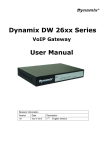 User Manual Dynamix DW 26xx Series