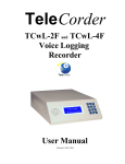 TCwL-2F and TCwL-4F Voice Logging Recorder User Manual