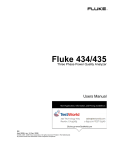 User Manual: Fluke 434/435 Three Phase Power Quality