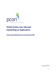 PCORI Online User Manual: Submitting an Application