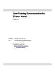 User/Training Documentation for