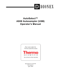 AutoSelect AS50 Autosampler (USB) Operator`s