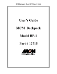 Backpack User Guide - The M.C. Miller Company