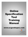 User Manual - Online specification Tool