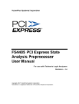 FS4405 PCI Express State Analysis Preprocessor User Manual