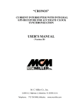 USER`S MANUAL - The M.C. Miller Company