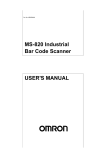 MS-820 Industrial Bar Code Scanner USER`S MANUAL