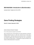 Gene Finding Strategies - Department of Biological Science