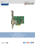 User Manual, PCIe x4 Gen 2 Cable Adapter