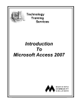 Access 2007-Manual - Human Resources | Maricopa Community