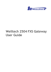 Welltech 2504 FXS Gateway User Guide