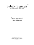 SubjectSignups Experimenter`s User Manual