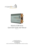 Maestro E200 Series Quick Start Guide User Manual
