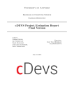 cDEVS Project Evaluation Report Final Version