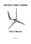 1500 WATT WIND TURBINE User`s Manual