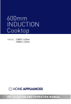 600mm INDUCTION Cooktop