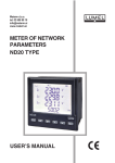 meter of network parameters nd20 type user`s manual