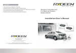 Installation/User`s Manual - Rydeen Mobile Electronics
