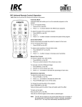 IRC (Infrared Remote Control) Operation