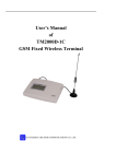 User`s Manual of TM2000D-1C GSM Fixed Wireless Terminal