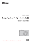 Nikon Coolpix S3000 User`s Manual