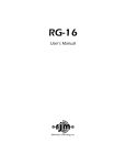 RG-16 User`s Manual - RJM Music Technology, Inc.