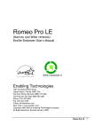 Romeo Pro LE - Enabling Technologies