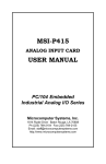MSI-P415 USER MANUAL - Microcomputer Systems, Inc.