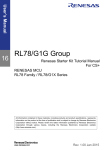 Renesas Starter Kit for RSKRL78G1G Tutorial Manual