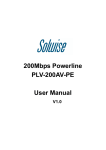 200Mbps Powerline PLV-200AV-PE User Manual