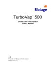TurboVap 500 User`s Manual