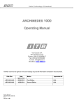 ARCHIMEDES 1000 Operating Manual