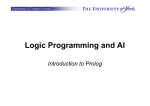 Introduction to Prolog - Course notes are available at York only